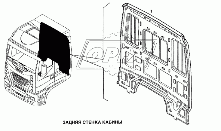 Задняя стенка кабины