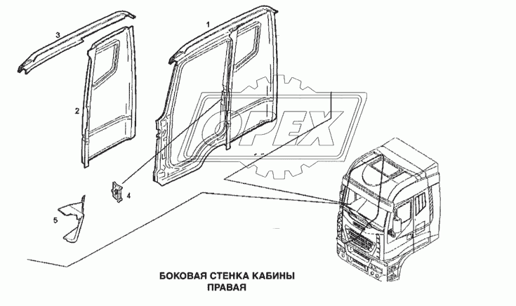 Боковая стенка кабины правая 2