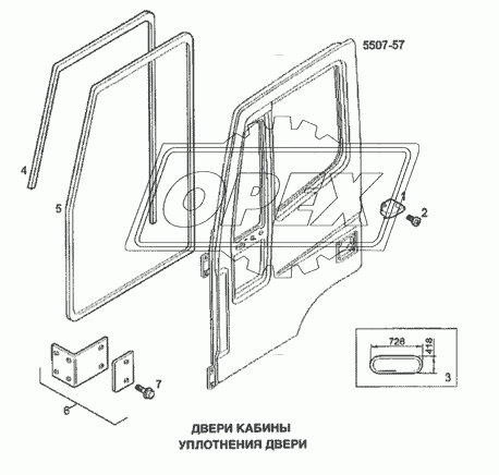 Двери кабины, уплотнения двери