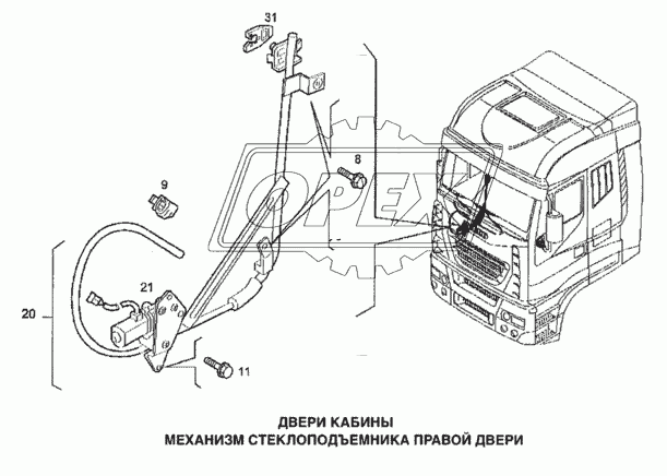 Стеклоподъемник правой двери