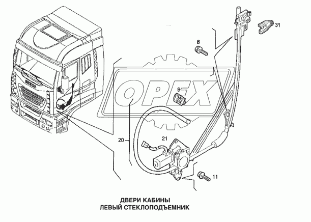 Стеклоподъемник левой двери