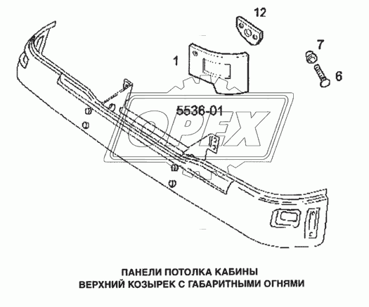 Панели потолка кабины