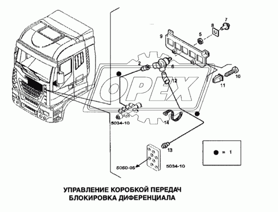 Управление коробкой передач, блокировка дифференциала 1