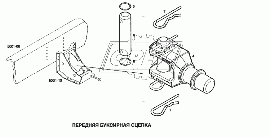 Передняя буксирная сцепка