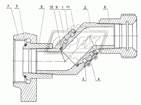 ЭП9905.000 Колено шарнирное 50х70