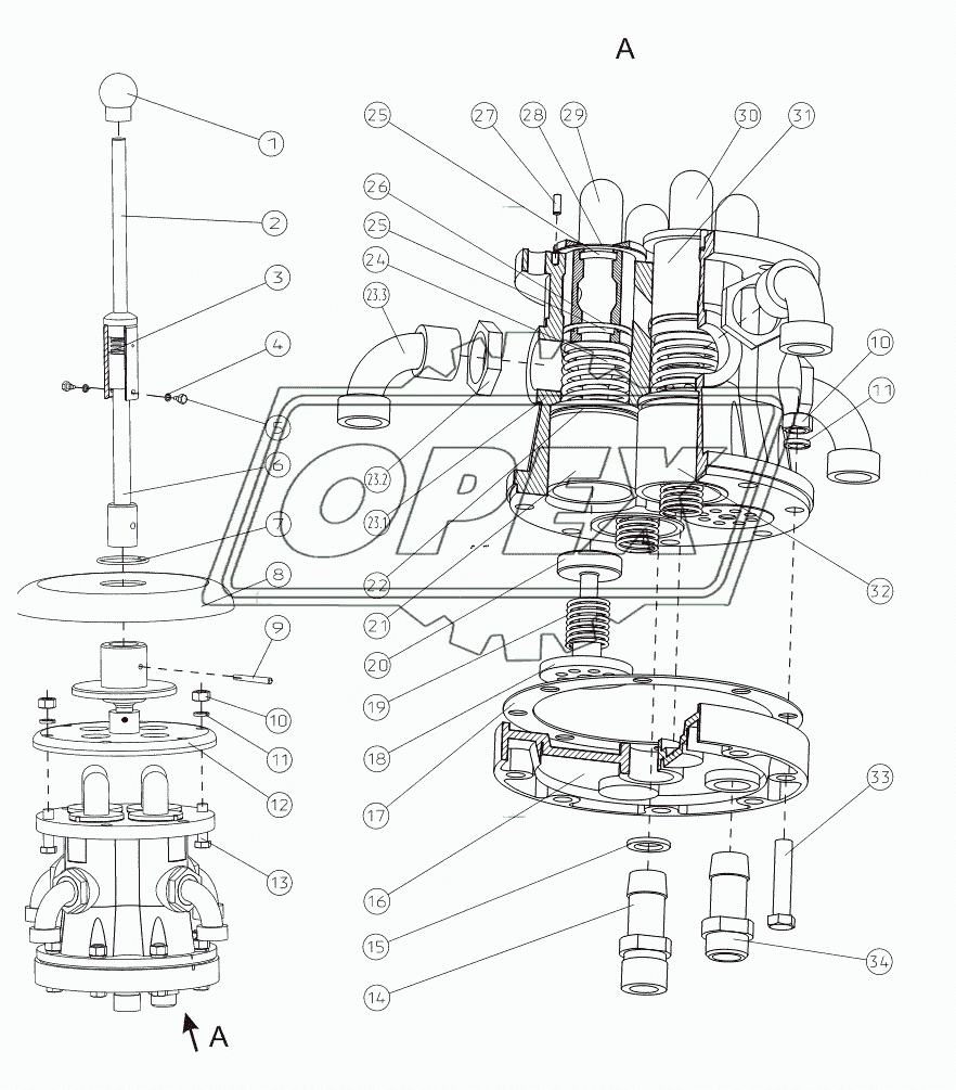 Кран клапанный АКБ-3М2.15-1А