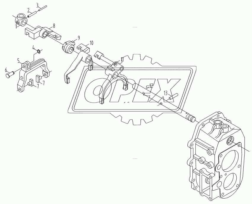 Fork shaft  assembly