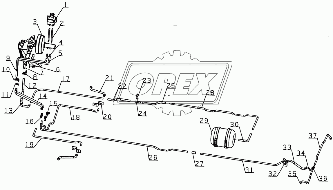 3506D120 Brake pipe system