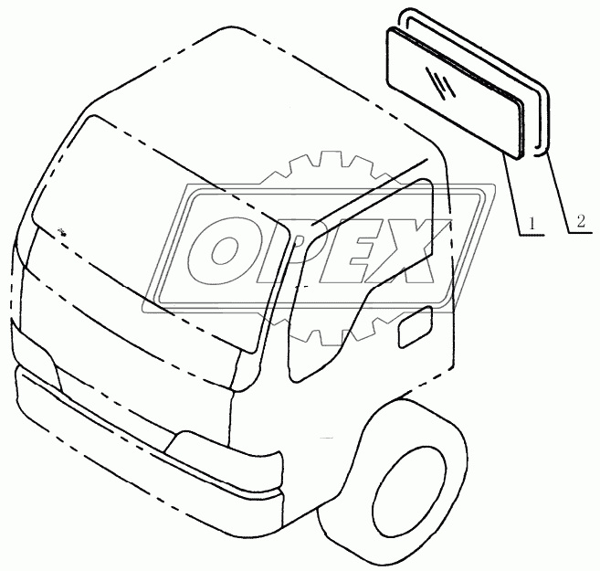 5603D0 Rear windshield glass