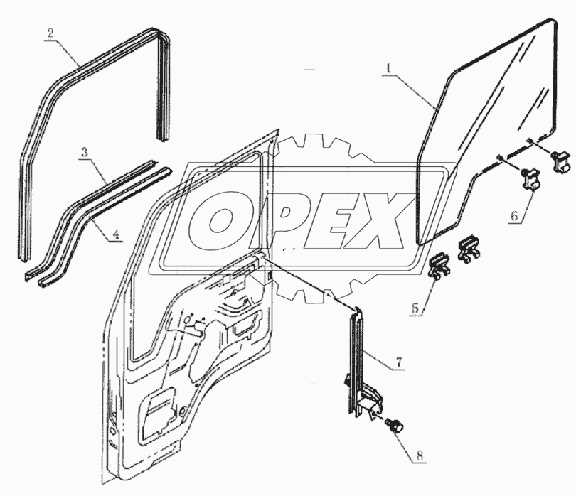 6103E0 DOOR WINDOW