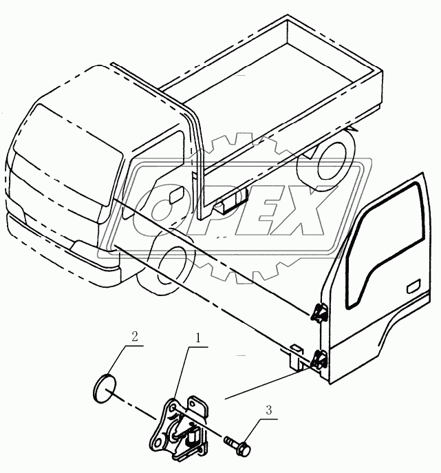 6106E0 Door hinge assembly