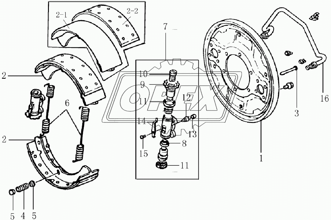 3502D120 Rear brake assembly