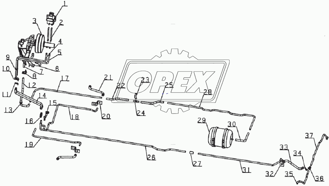 3506D126 Brake pipe system