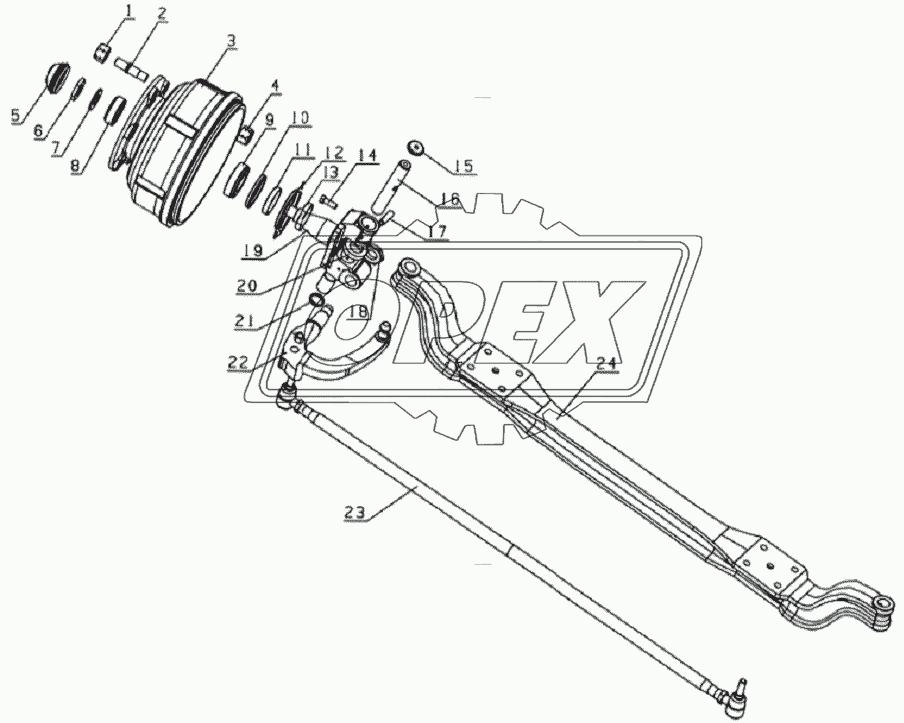 3000D120XZ Front axle assembly