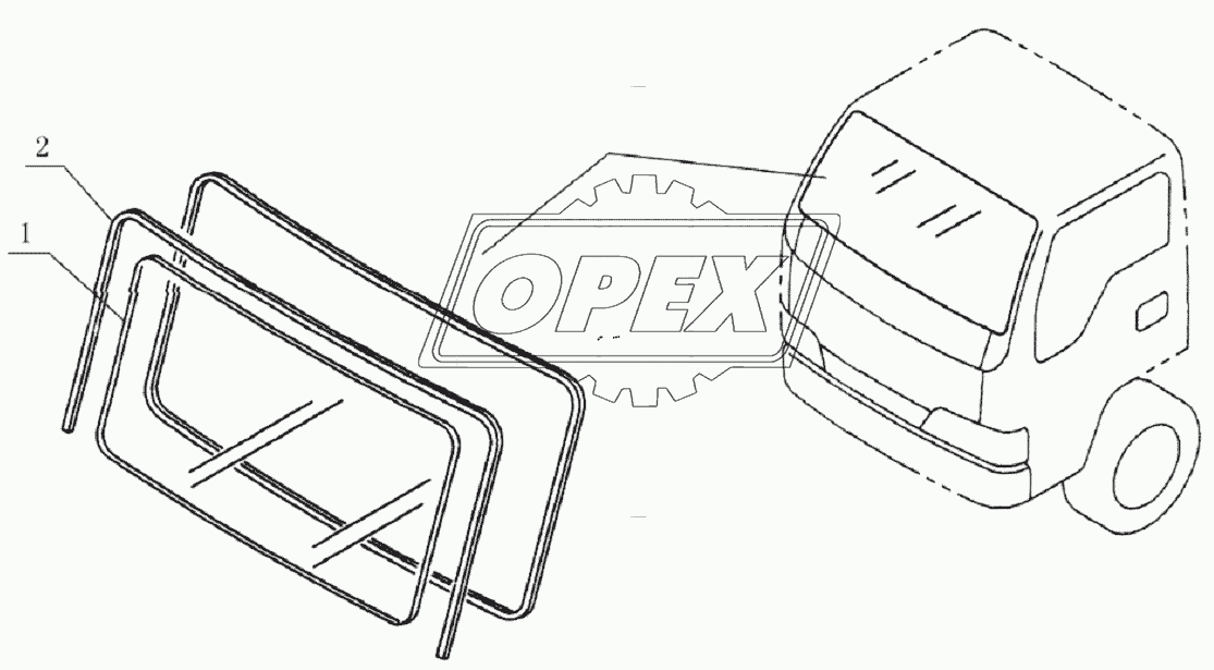 5206D4 Front windshield glass