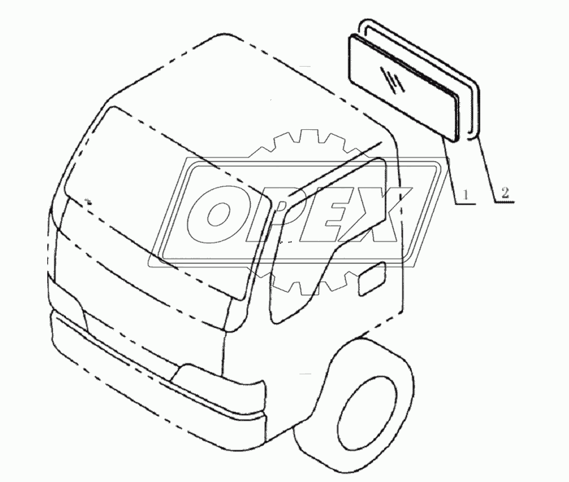 5603D4 Rear windshield glass