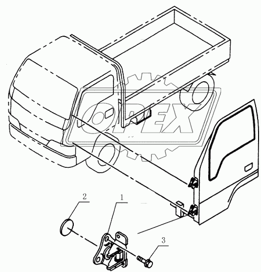 6106E0 Door hinge assembly