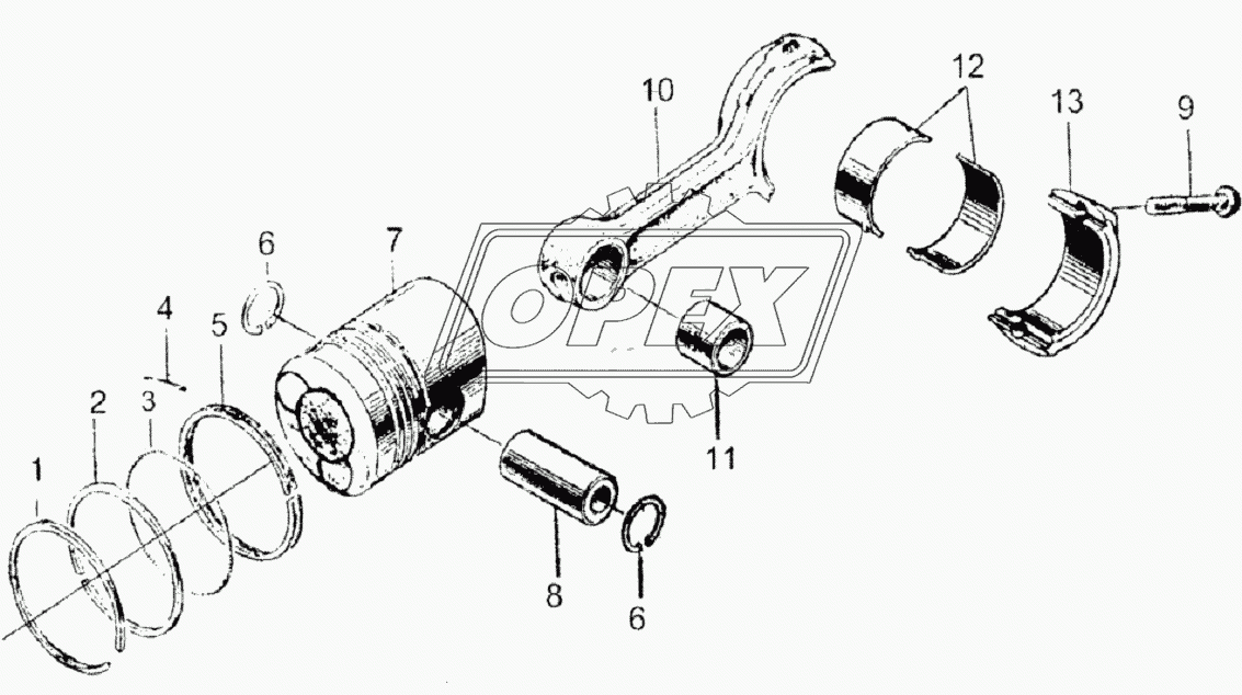 Pistona and connecting rod assembly