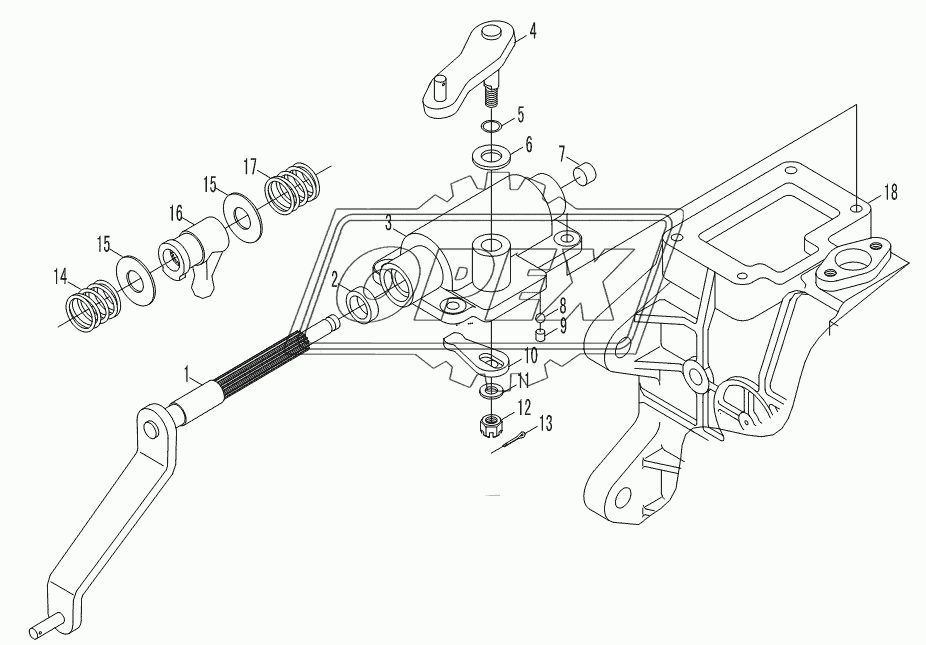 Seat, gear shift control assembly
