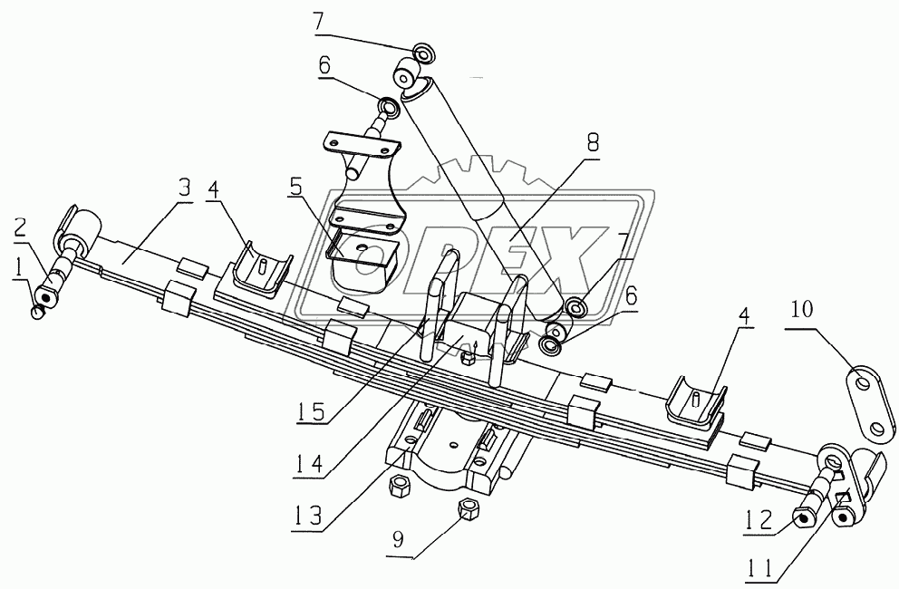 2911D4JC Rear suspension assembly