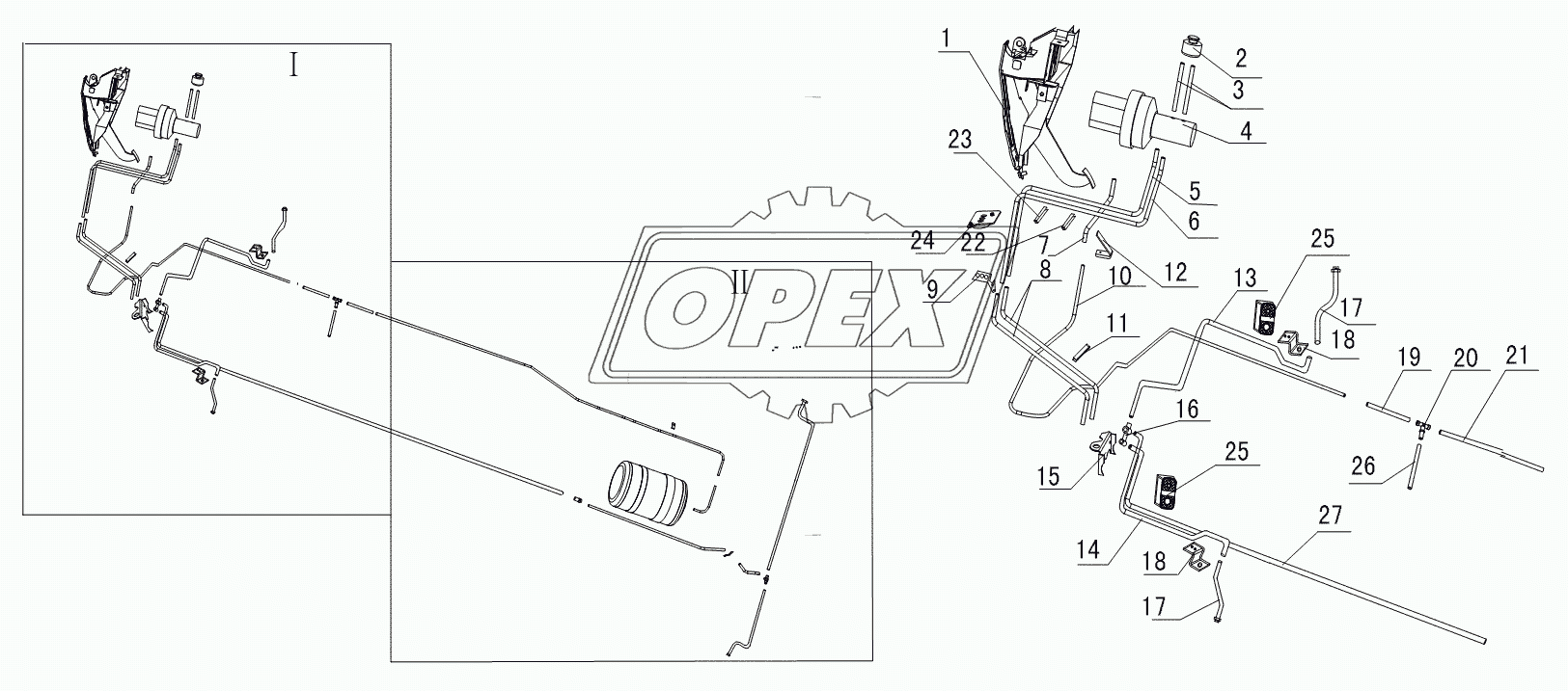 3506D4JC Brake pipe system