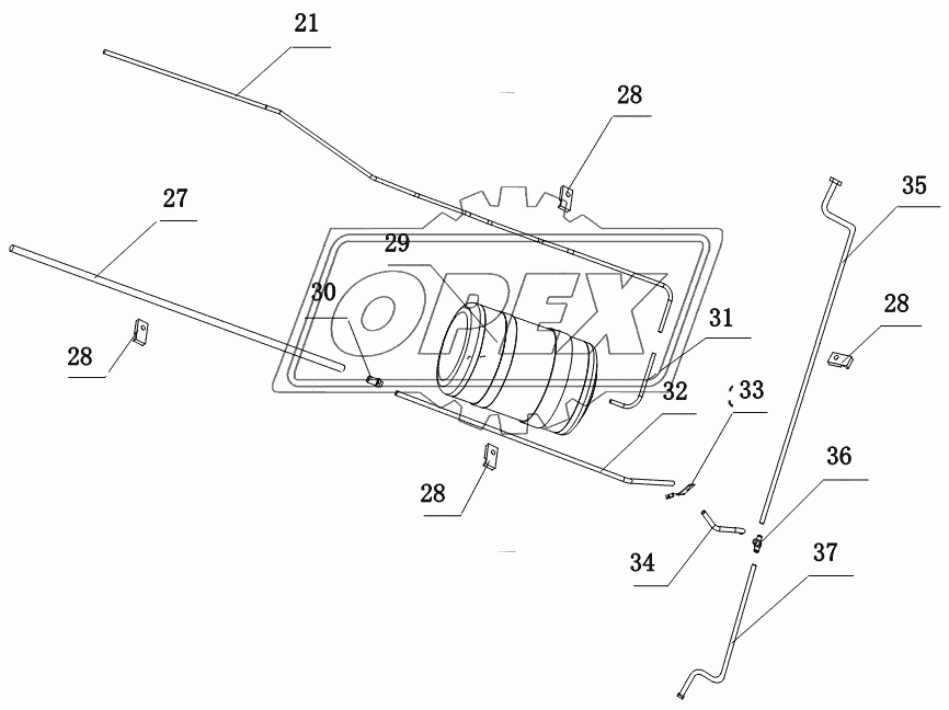 3506D120 Bbrake pipe system