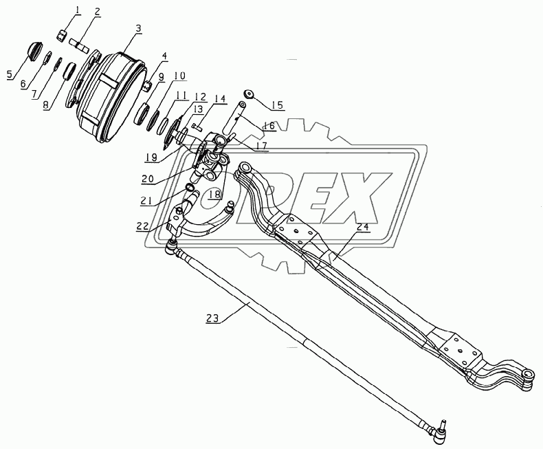 3000D4XZ Front axle assembly