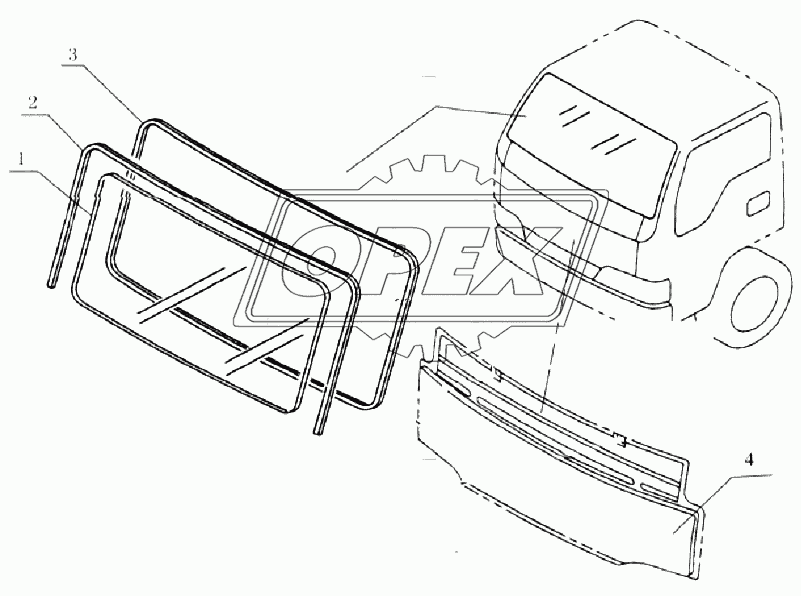 5206D0 Front windshield