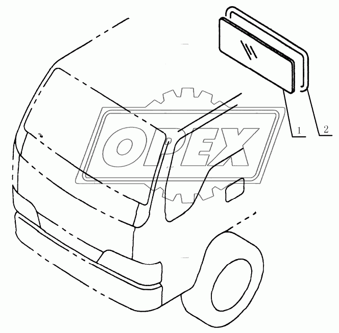 5603D0 Rear windshield