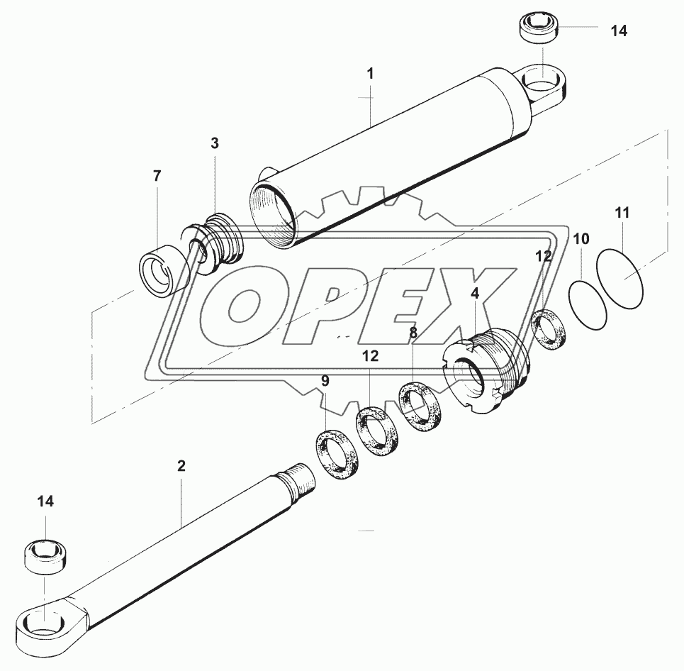 Поворотный цилиндр/Steering cylinder