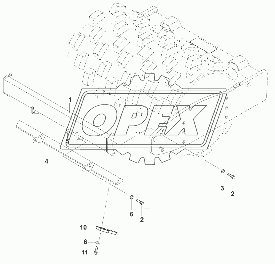 Скребок/Tamping foot scraper (VM115PD)