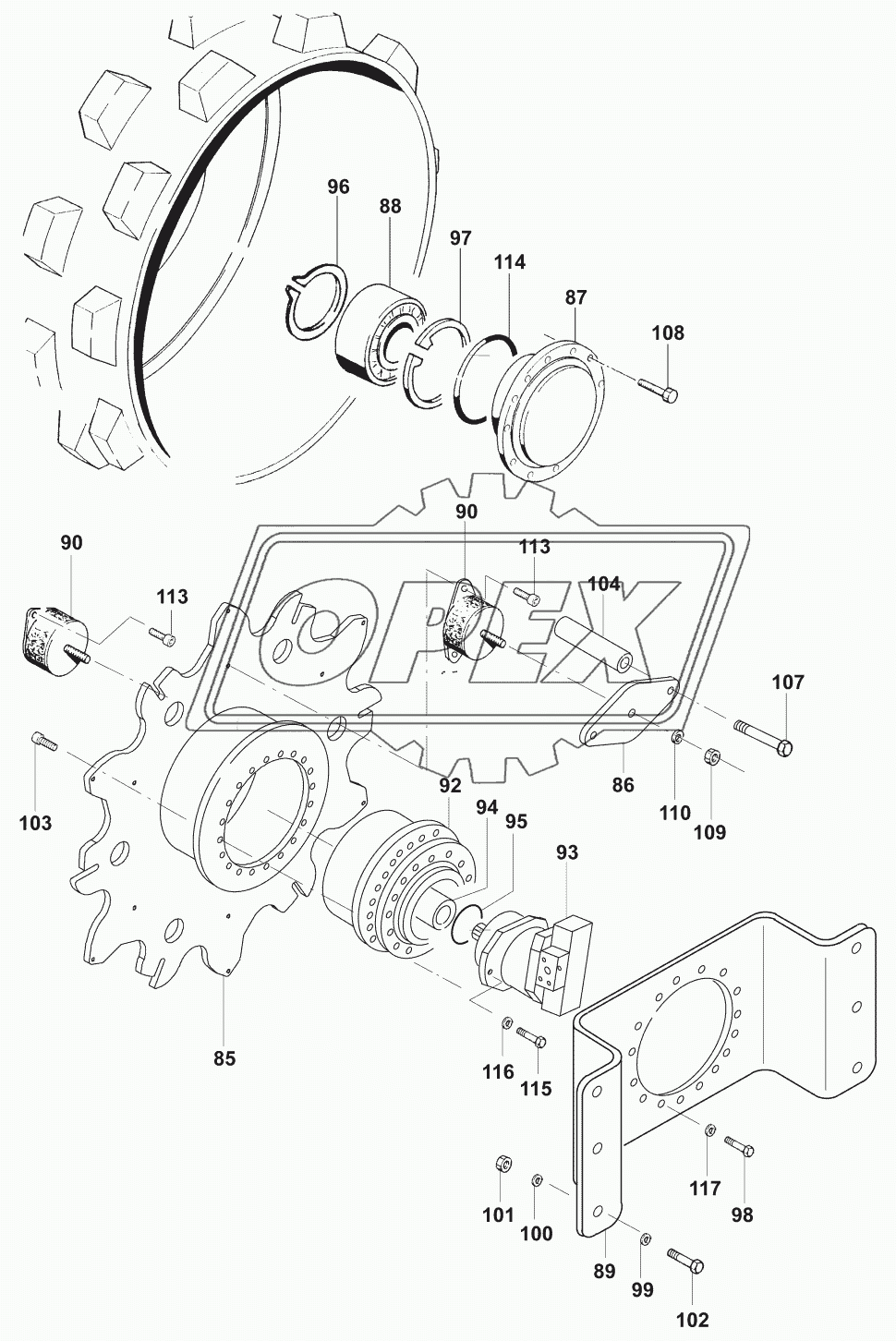 Валец кулачковый/Tamping foot drum (VM132PD)