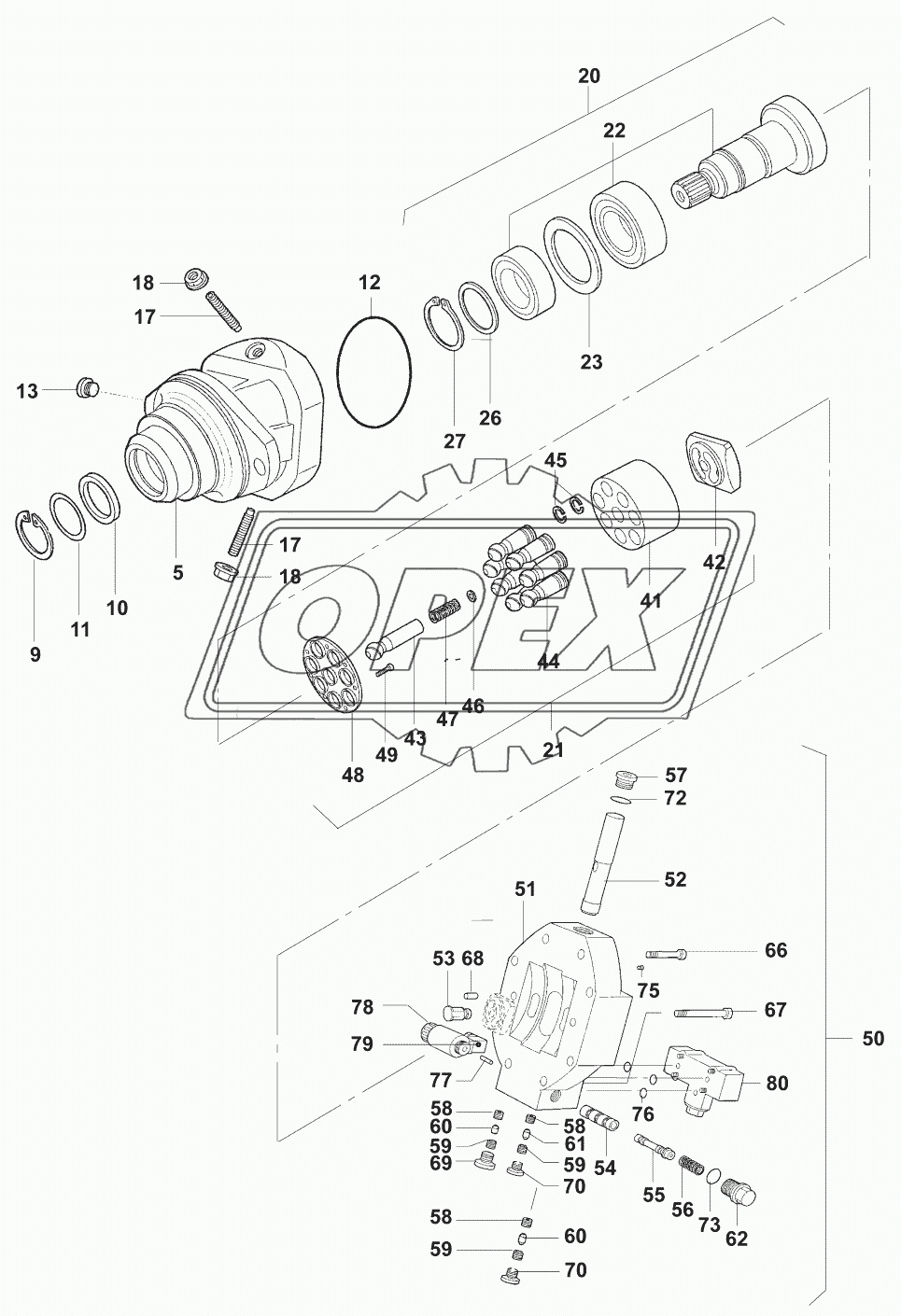 Гидромотор/Variable displacement motor