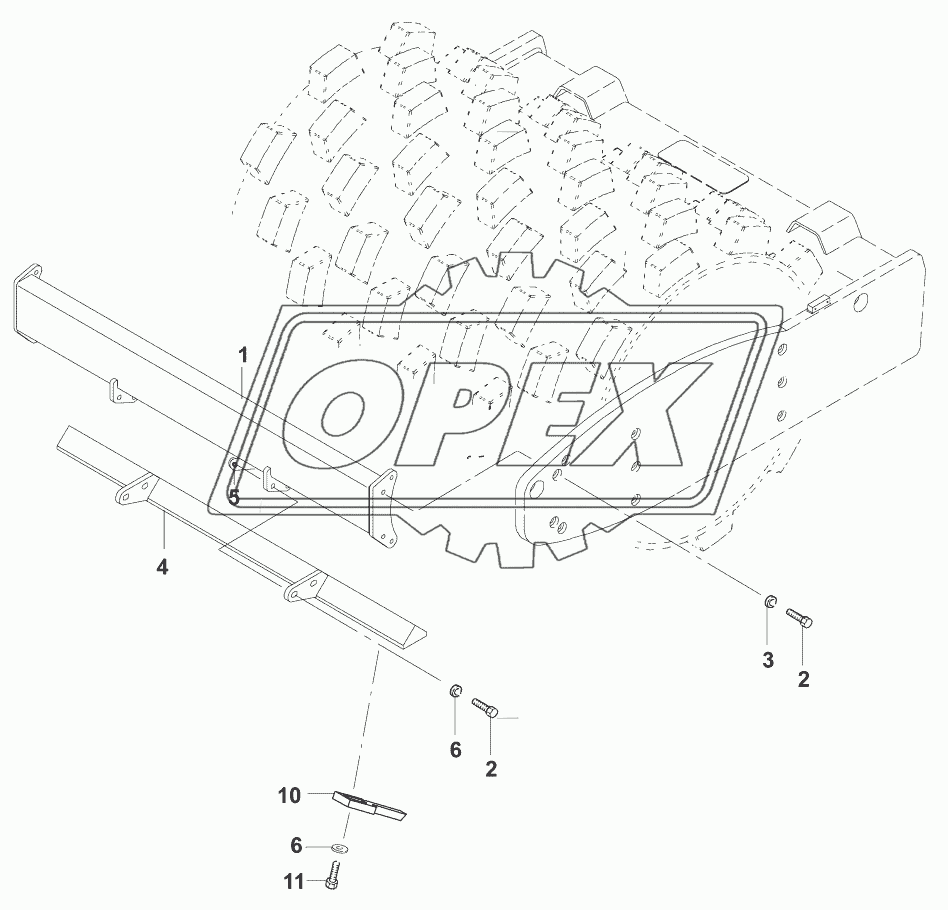 Скребок/Tamping foot scraper (VM132PD)