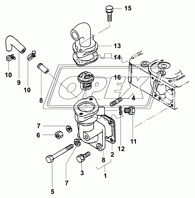 Термостат/Water flange and thermostat