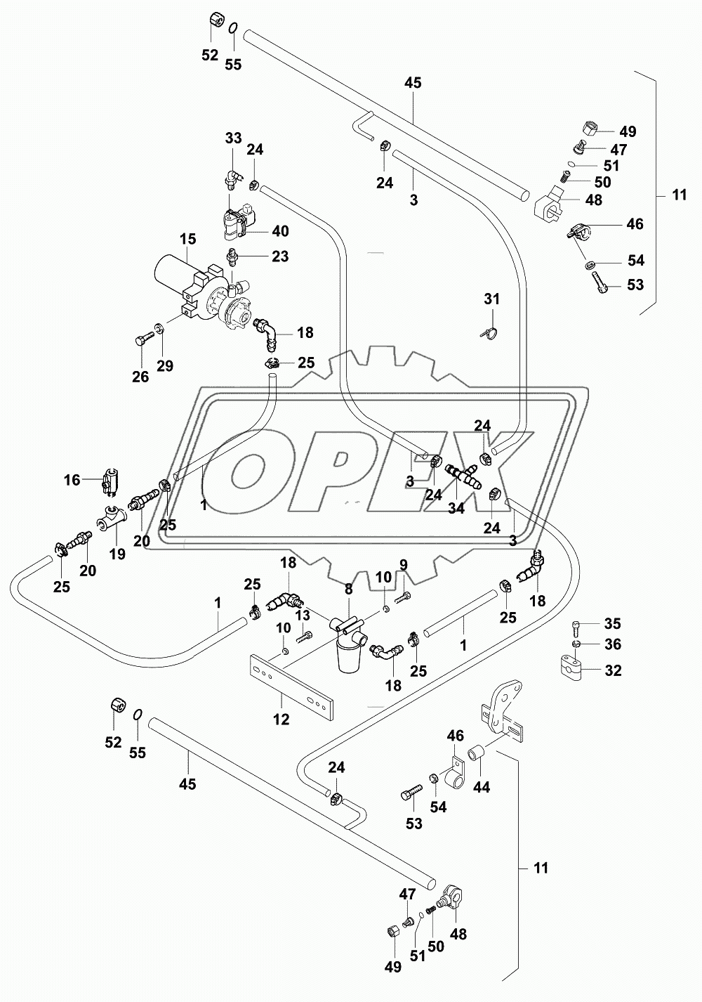 Гидросистема/Pressure sprinkling 1000 mm