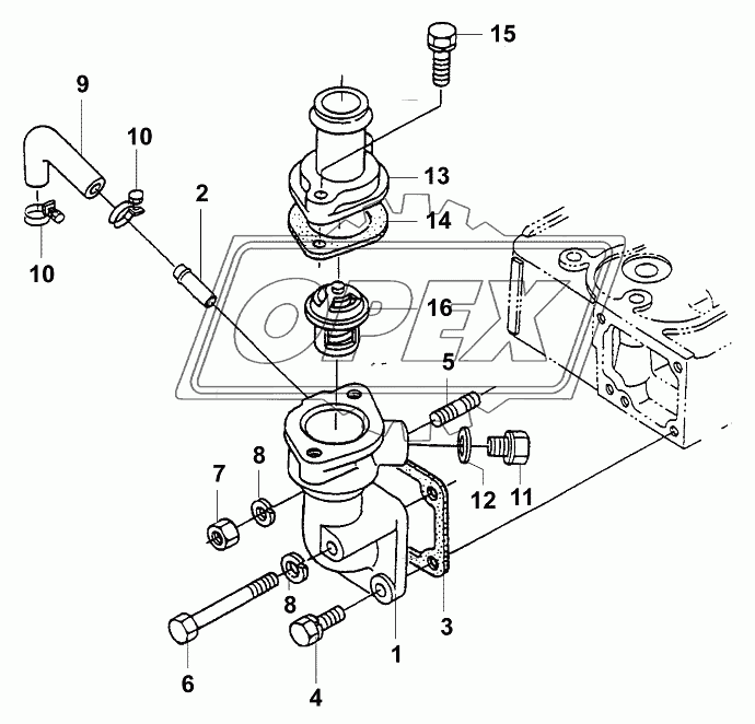 Термостат/Water flange and thermostat