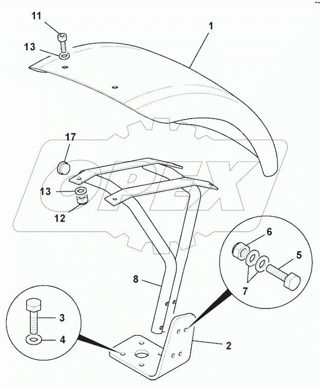 MUDGUARDS, FRONT BLACK 2WS, 18dm