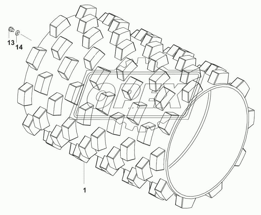 Валец кулачковый (VM75PD)/Tamping foot drum