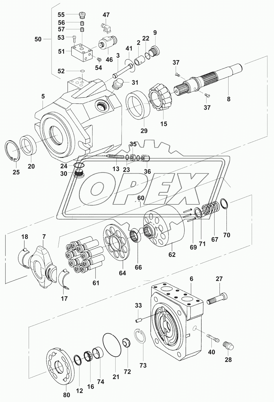 Гидромотор/Variable displacement motor