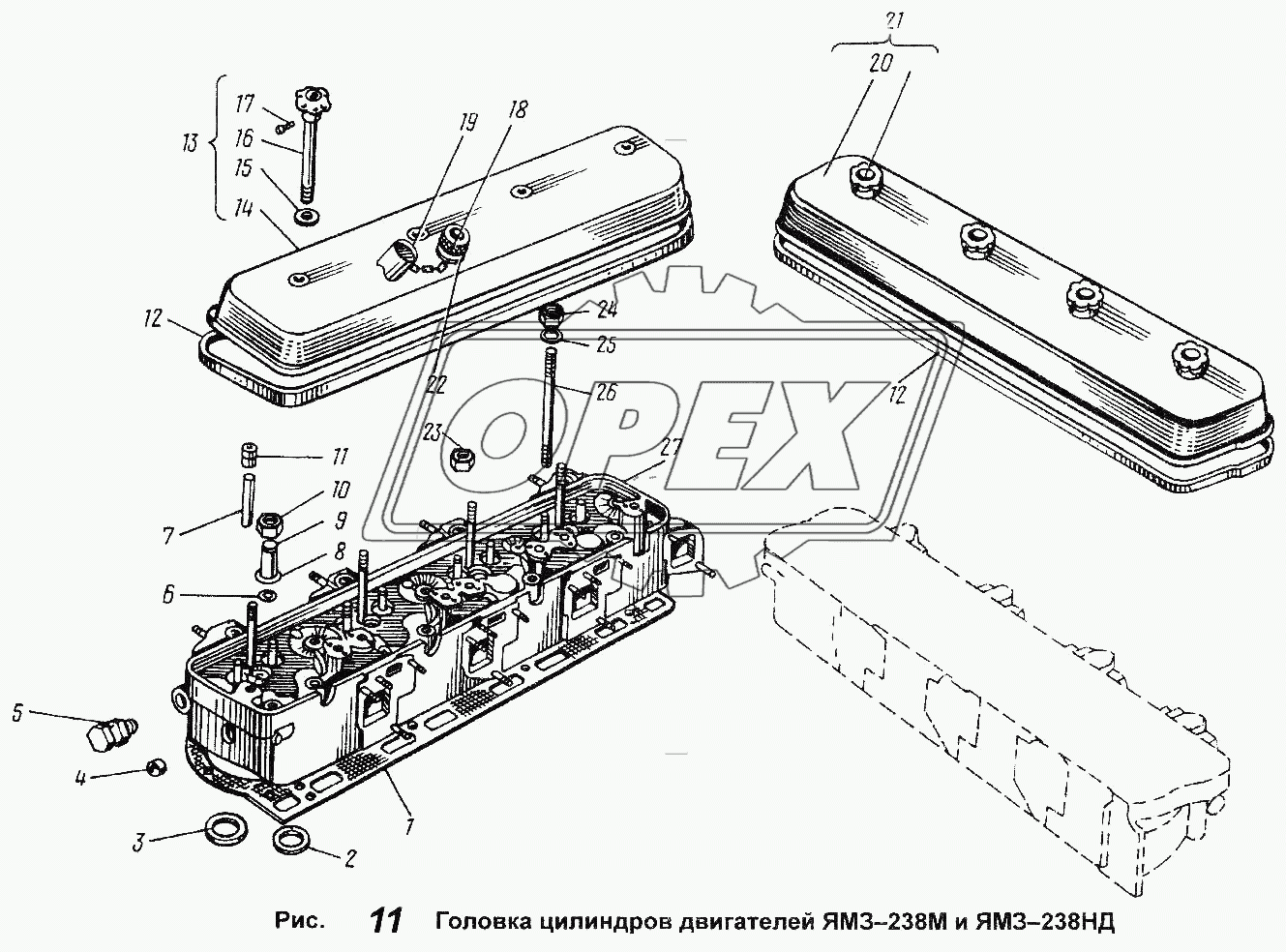 Головка цилиндров двигателей ЯМЗ-238М и ЯМЗ-238НД