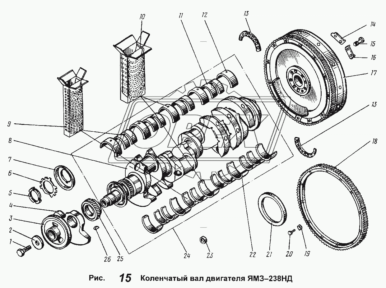 Коленчатый вал двигателя ЯМЗ-238НД