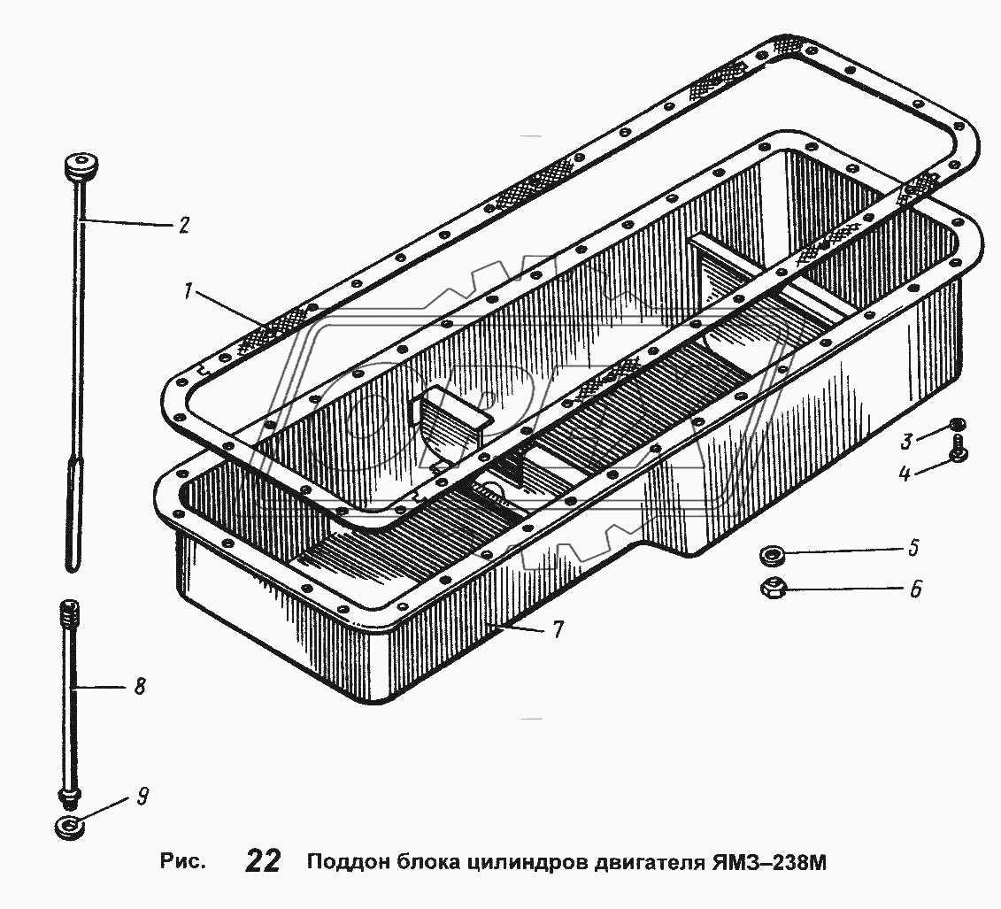 Поддон блока цилиндров двигателя ЯМЗ-238М