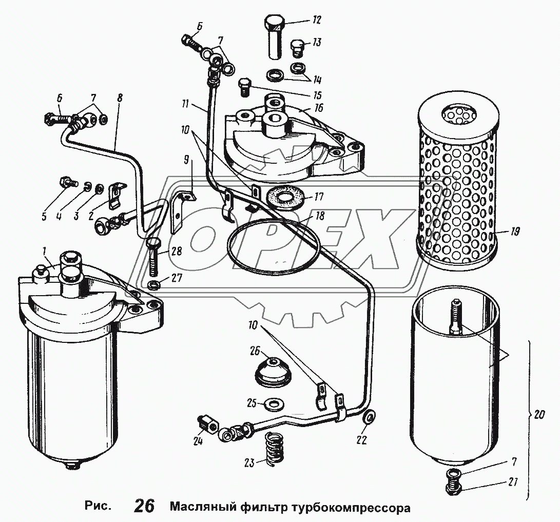 Масляный фильтр турбокомпрессора