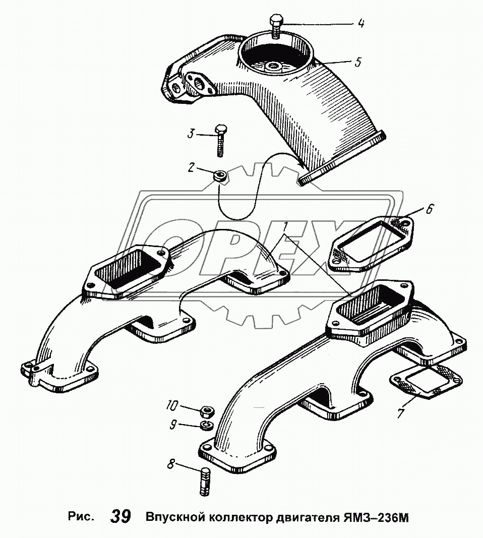 Впускной коллектор двигателя ЯМЗ-236М