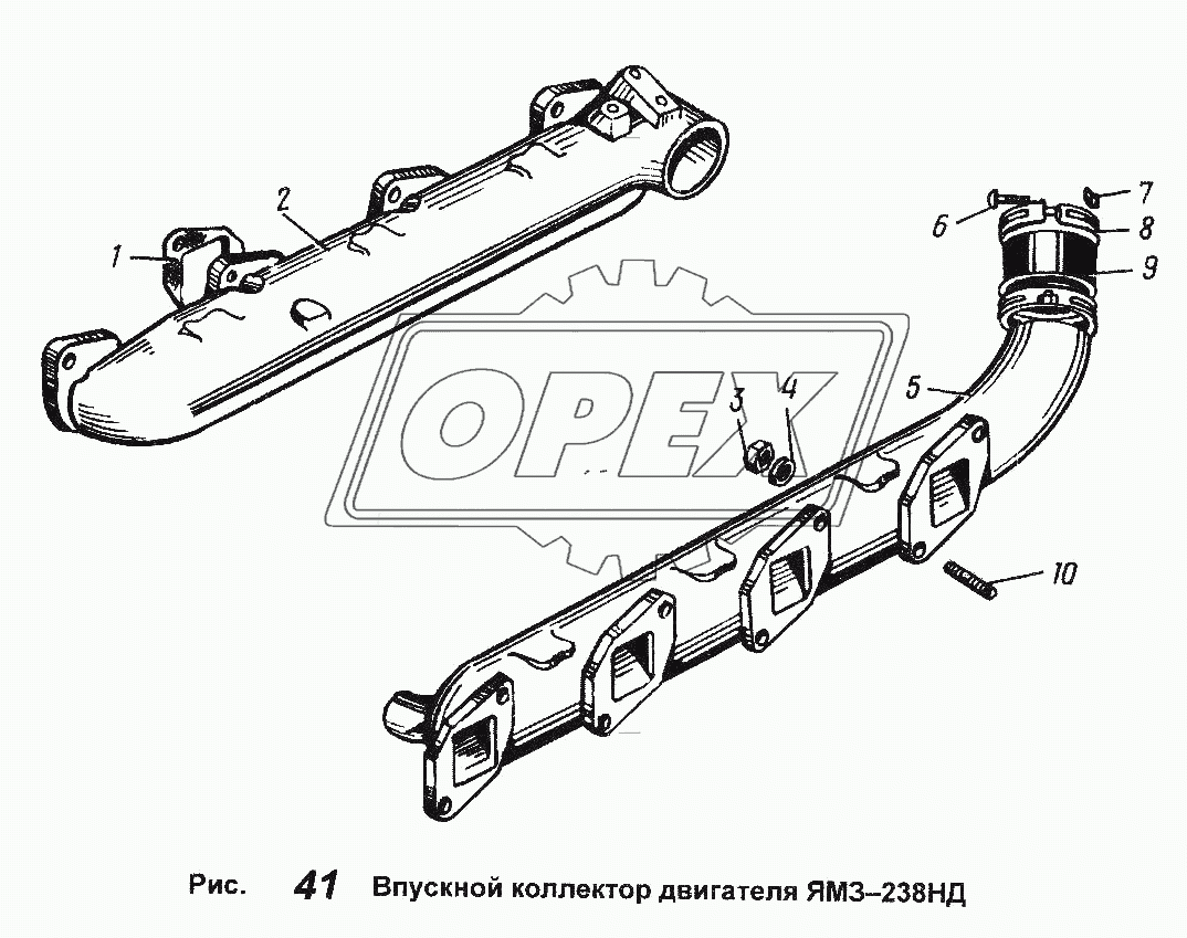 Впускной коллектор двигателя ЯМЗ-238НД