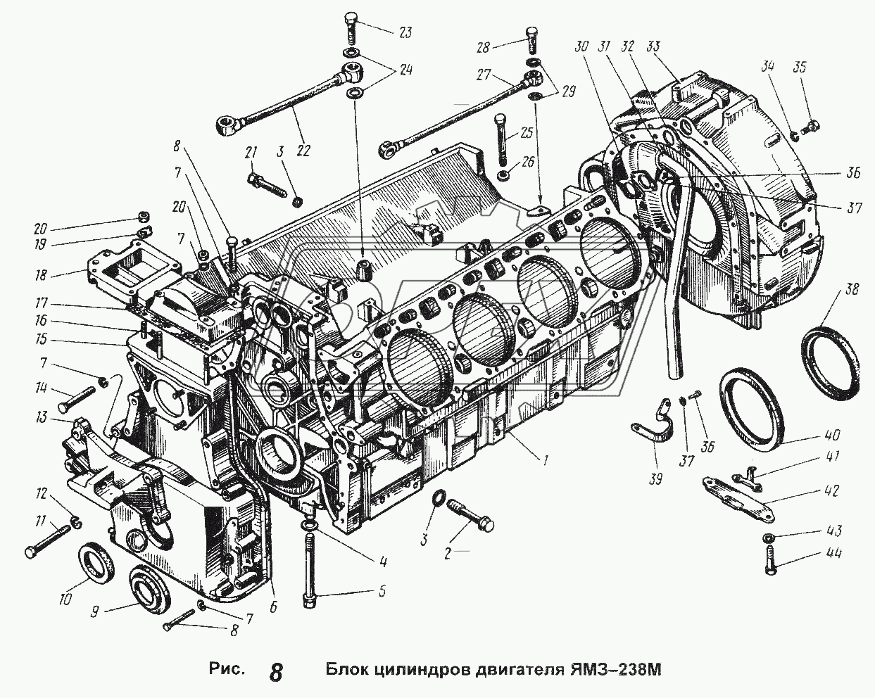 Блок цилиндров двигателя ЯМЗ-238М