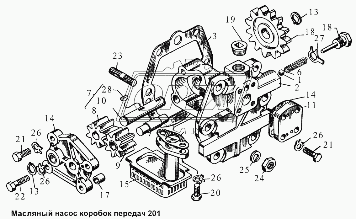 Масляный насос коробок передач 201