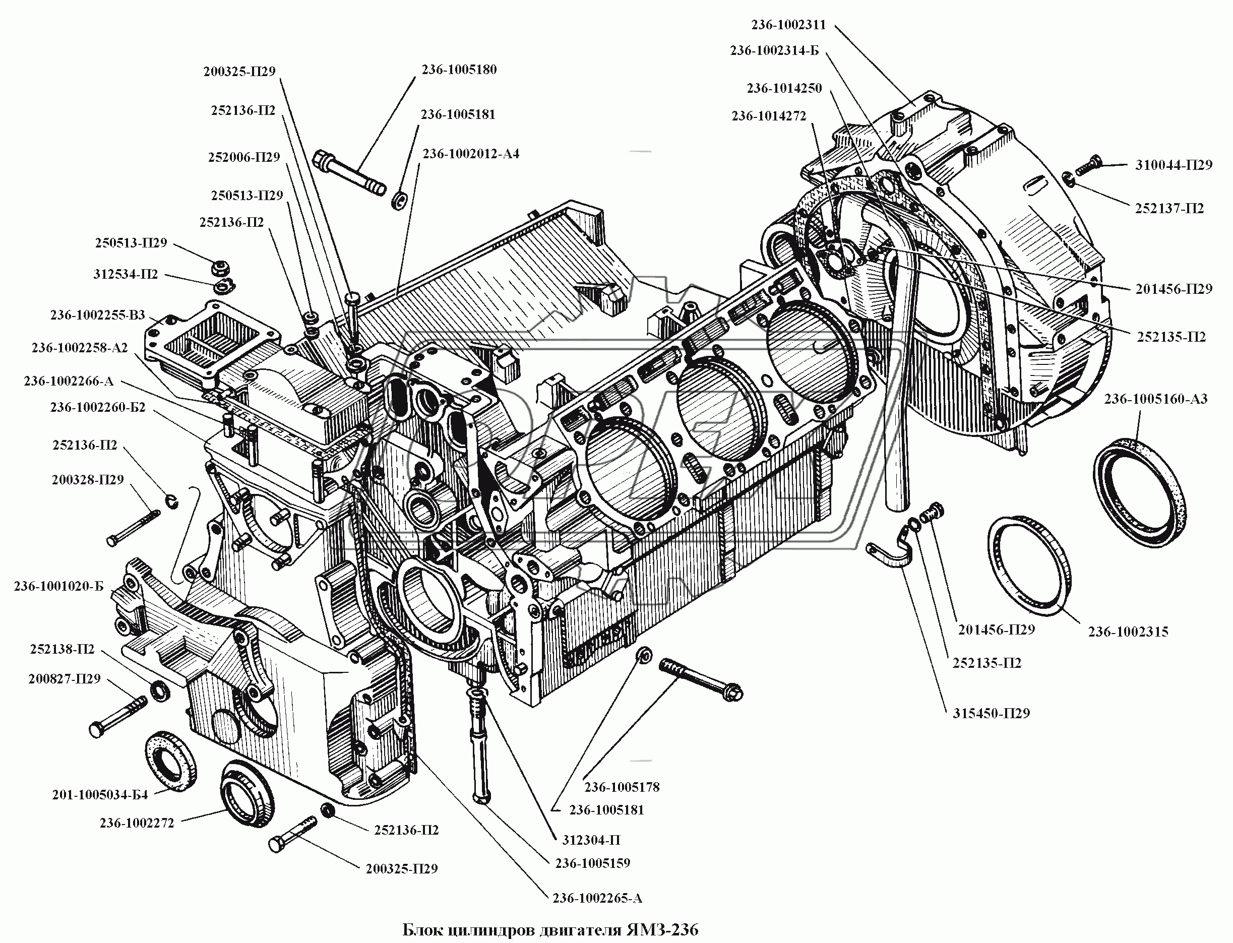 Блок цилиндров двигателя ЯМЗ-236