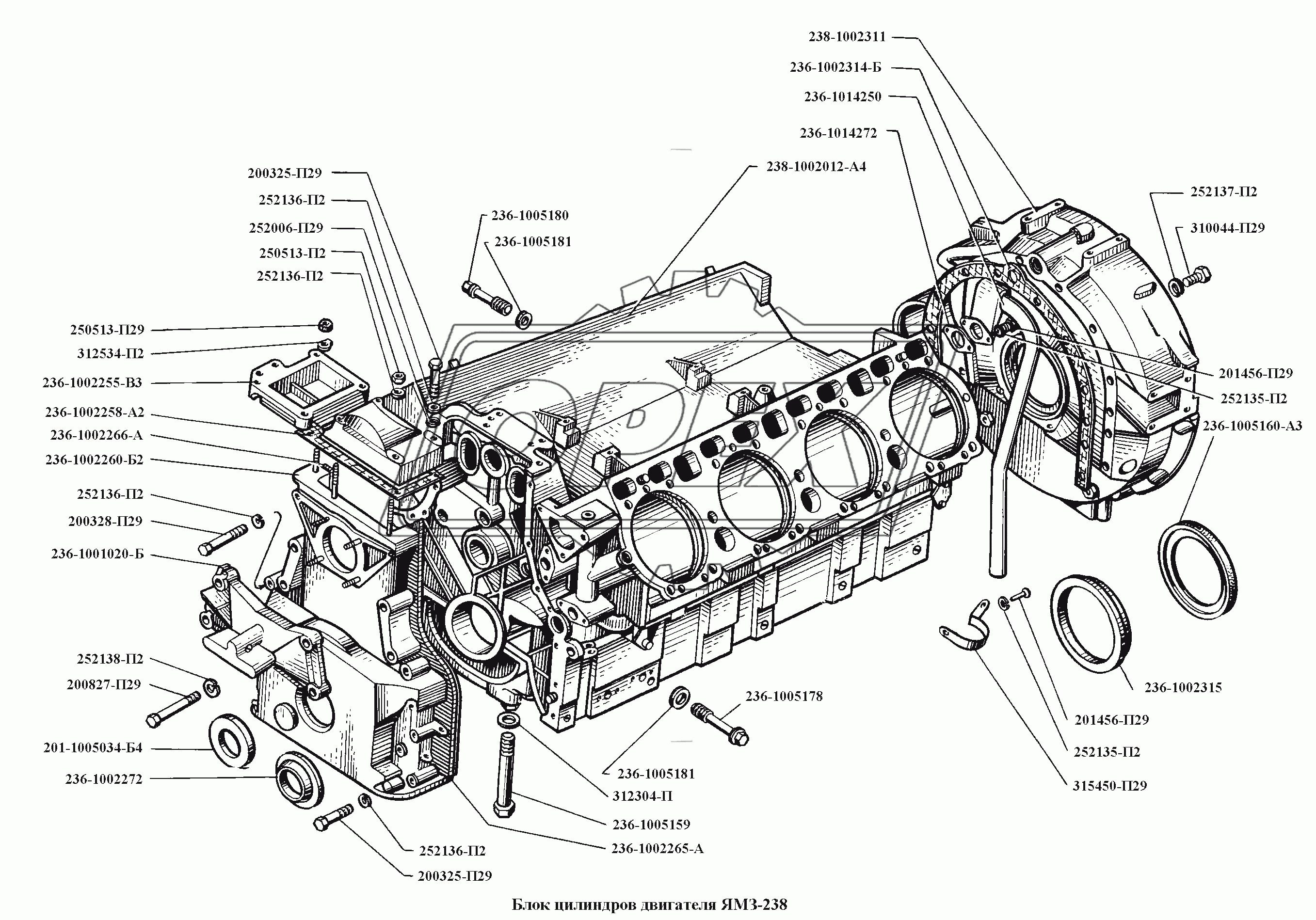 Блок цилиндров двигателя ЯМЗ-238